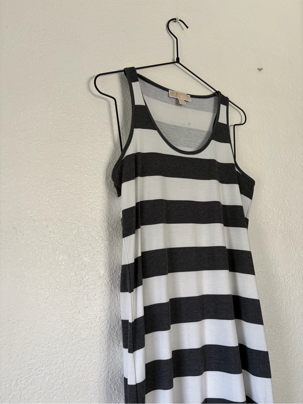 Michael Kors Black and White Striped Sleeveless Maxi Dress - Picture 4 of 6